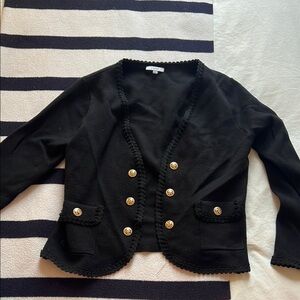 Black Cardigan with Gold Buttons